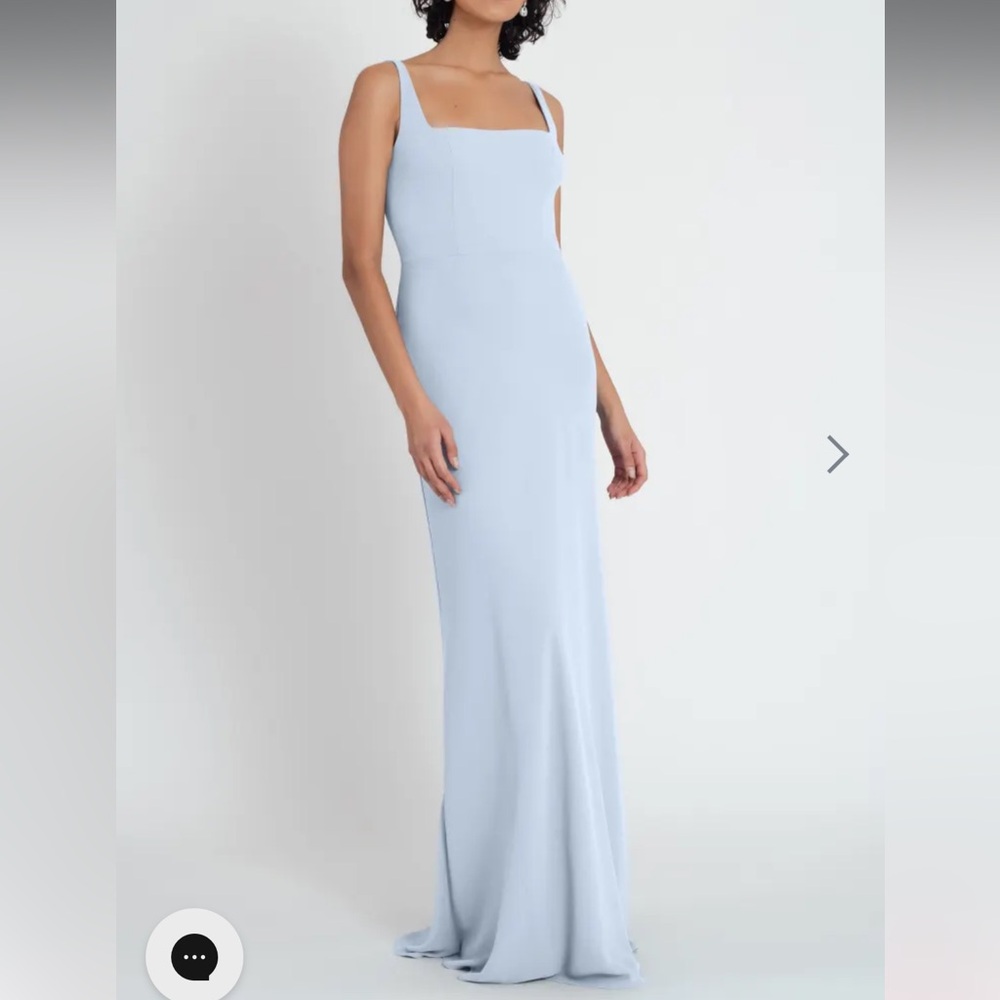 Jenny Yoo Whisper Blue Crepe Dress